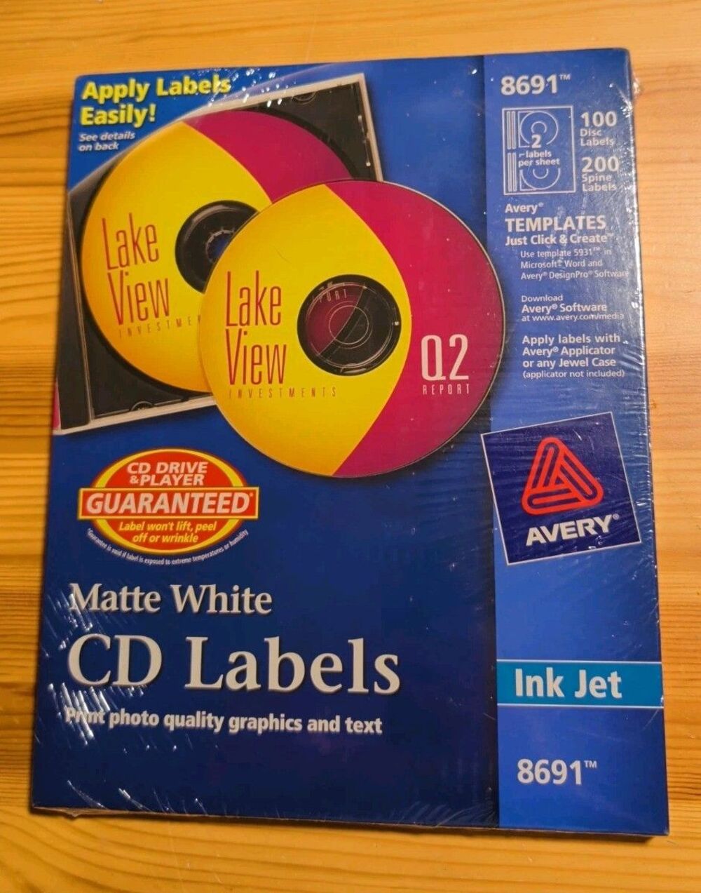 Avery Inkjet CD / DVD Labels Matte White 100/Pack 8691
